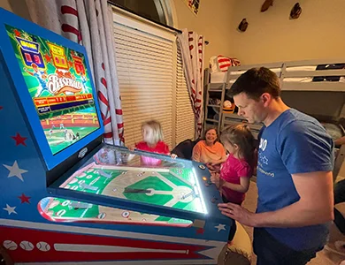 Play the Valley Dynamo Baseball Arcade Game at The Lake Louisa Chateau luxury vacation rental